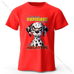 Cartoon Dog Portrait Print 100% Cotton T-Shirt, Soft Fabric Round Neck Short Sleeve Tee