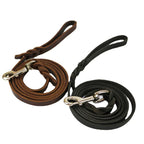 Genuine Leather Leash Braided Pet Walking Training Leads Brown Black Colors