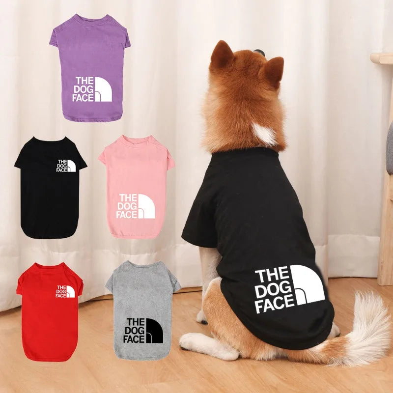 Short Sleeved T-shirt New Spring and Summer Thin Dog Face Pattern Clothing