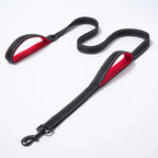 Double Handle Dog Leash, Double-Sided Reflective Night Safety