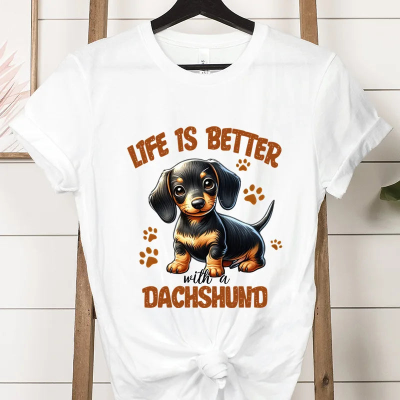 Cute Print T-shirts for Women Summer Short Sleeves Funn Streetwear