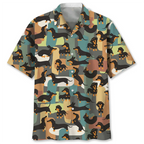 Cartoon Dachshund Dog 3d Printed Shirt Animal Pets Graphics Short Sleeves