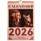 2026 Wall Calendar, 12 Months Cute Cat & Dog Pet Calendar 8.2 x 11.7 inch, from Jan 2026 - Dec 2026