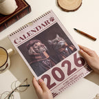 2026 A4 Wall Calendar Cats Dogs Monthly Calendar