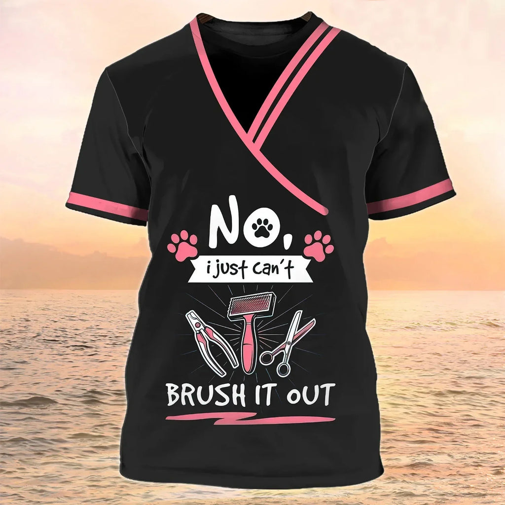 Pet Groomer Printed T-shirt Dog Unisex Summer Casual Fashion Designer Clothes