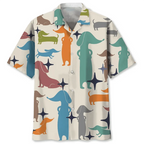 Cartoon Dachshund Dog 3d Printed Shirt Animal Pets Graphics Short Sleeves