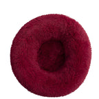 Round Pet Bed Super Soft Long Plush Winter Warm Sleeping