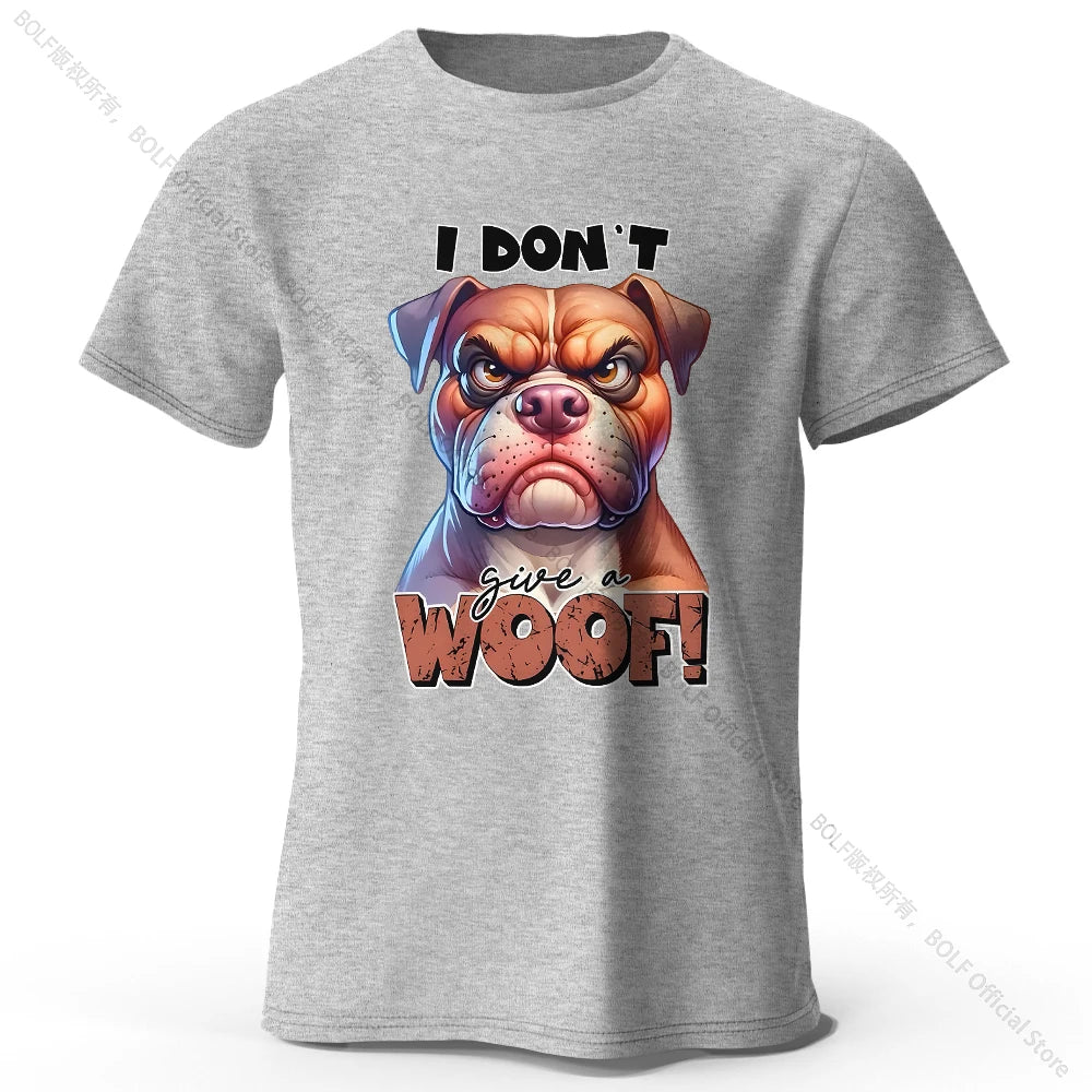Funny Cartoon Dog Doodle Print 100% Cotton T-Shirt, Ultra Soft Round Neck Short Sleeve