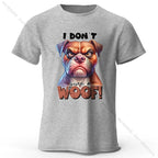 Funny Cartoon Dog Doodle Print 100% Cotton T-Shirt, Ultra Soft Round Neck Short Sleeve