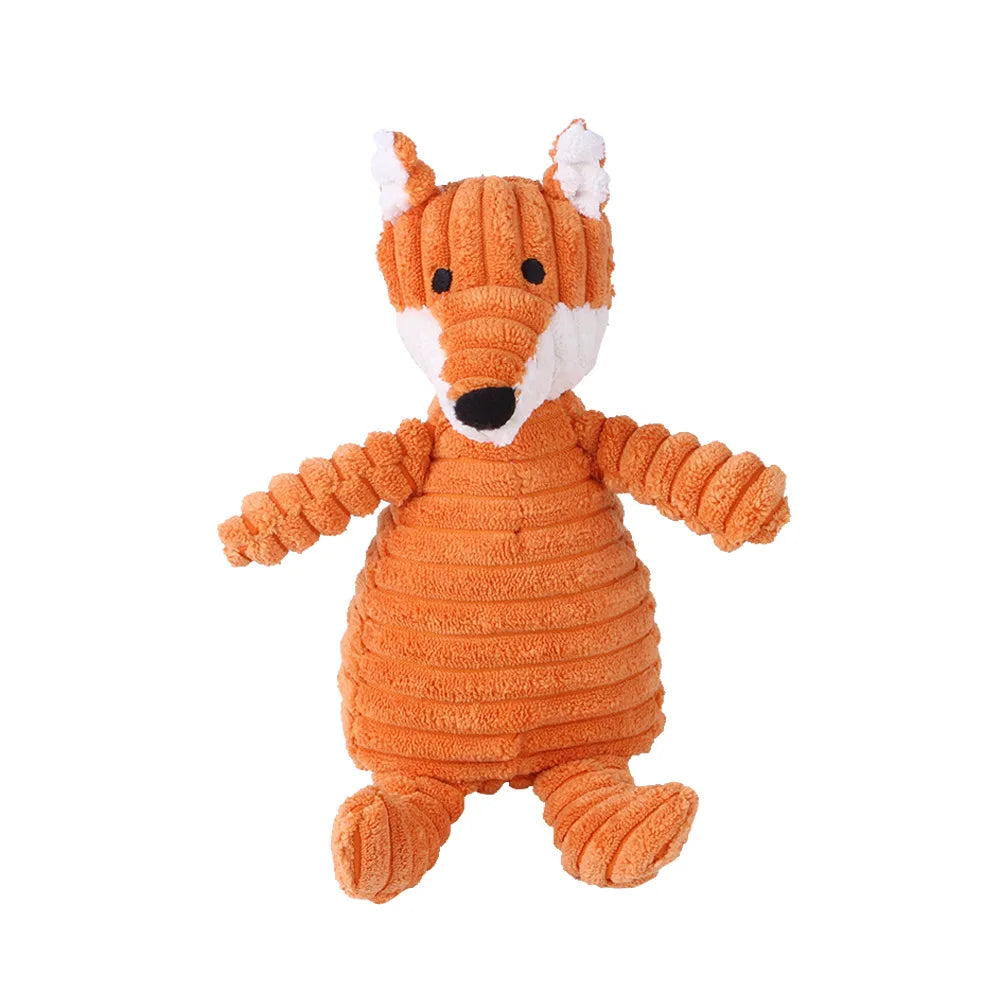 Corduroy Small Animal Plush Squeaky Dog Toy