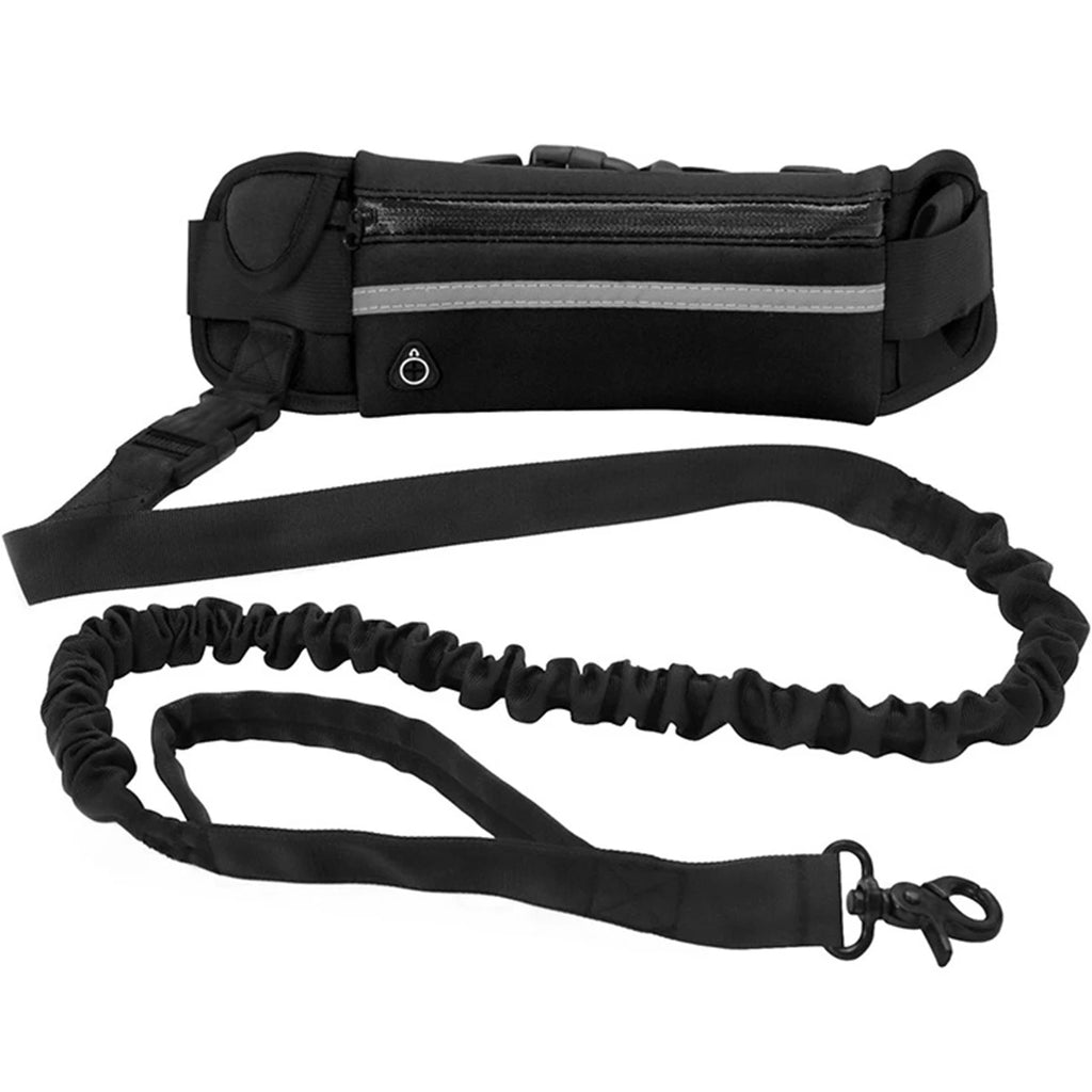 Hands Free Dog Leash Reflective Leash with Waist Bag Retractable Elastic Belt Rope for Running