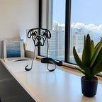 Art Sculpture Metal Dog Abstract Wall Figurines for Office Desktop Home