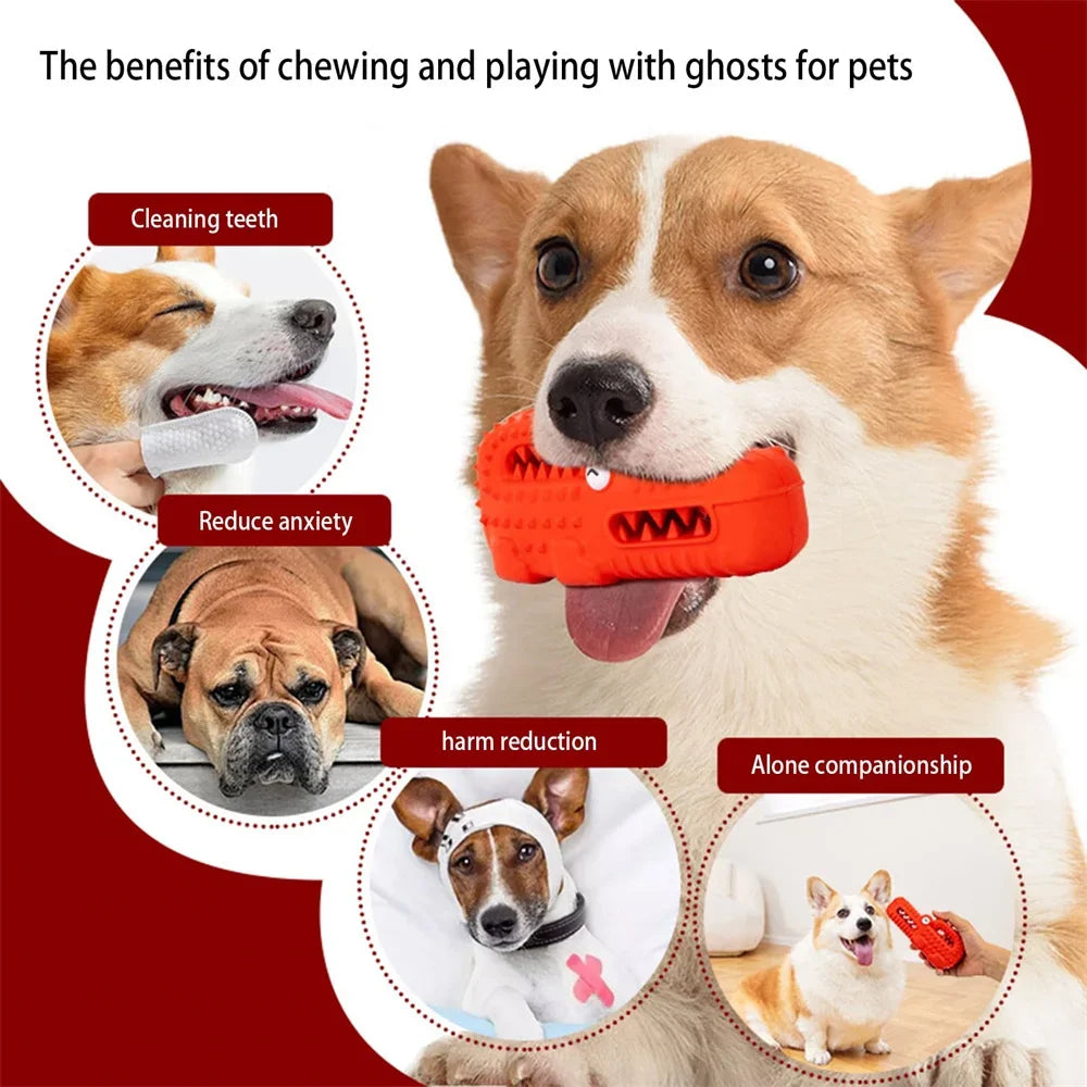 Dog Chew Toys for Aggressive Chewers Squeaky Tough Durable Toothbrush