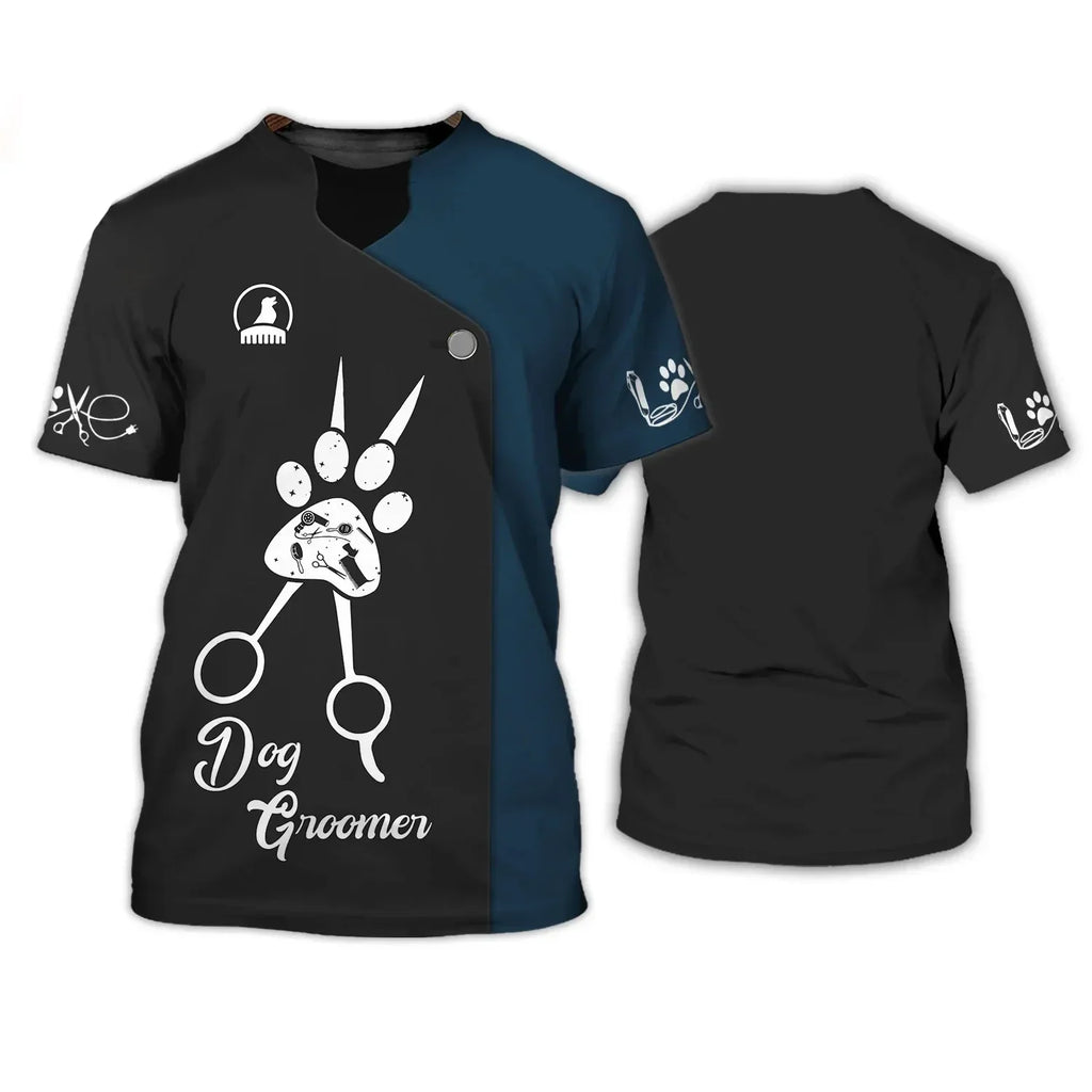 Pet Groomer Printed T-shirt Dog Unisex Summer Casual Fashion Designer Clothes