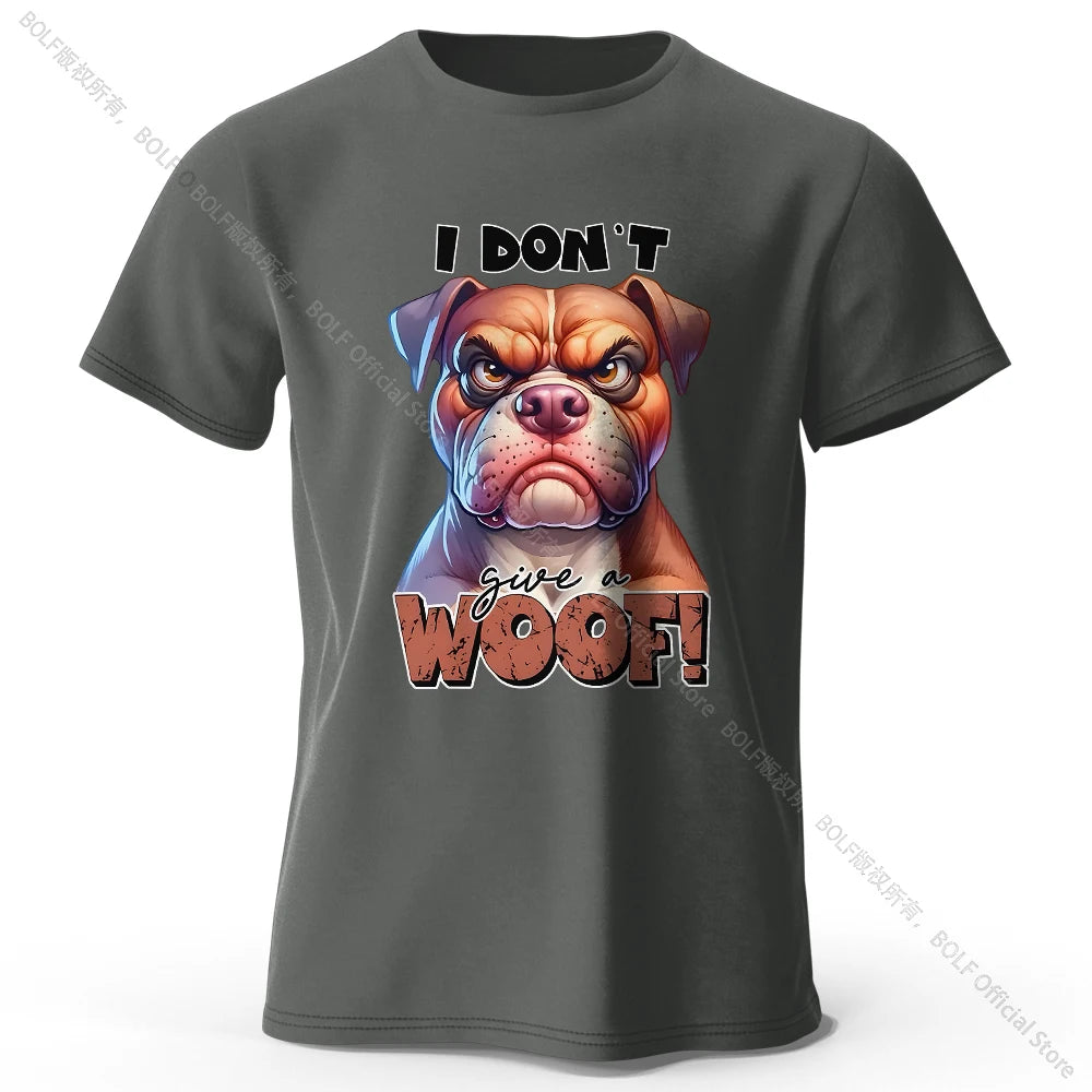 Funny Cartoon Dog Doodle Print 100% Cotton T-Shirt, Ultra Soft Round Neck Short Sleeve