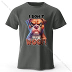 Funny Cartoon Dog Doodle Print 100% Cotton T-Shirt, Ultra Soft Round Neck Short Sleeve