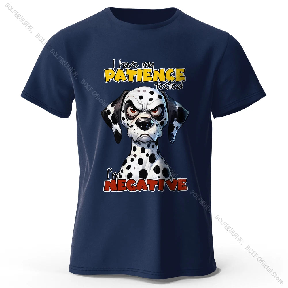 Cartoon Dog Portrait Print 100% Cotton T-Shirt, Soft Fabric Round Neck Short Sleeve Tee