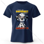 Cartoon Dog Portrait Print 100% Cotton T-Shirt, Soft Fabric Round Neck Short Sleeve Tee