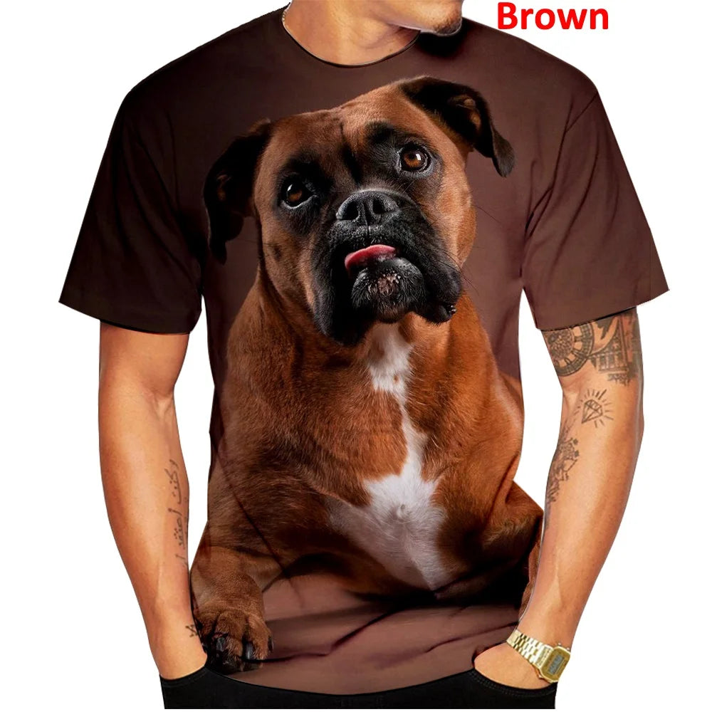 Animal Boxer Dog Street T Shirt Cute 3d Printed T Shirt