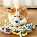 Dog Toy Shoes Cotton Rope Slippers Sound Making Built-in BB Airbag Round Ball Bell