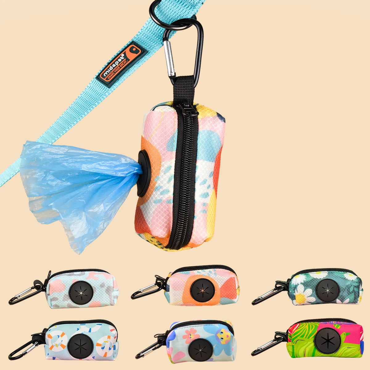 1pcs Colorful Design Dog Poo Bag Holder Dispenser Leash Attachment (Without Poo Bags & Leash)