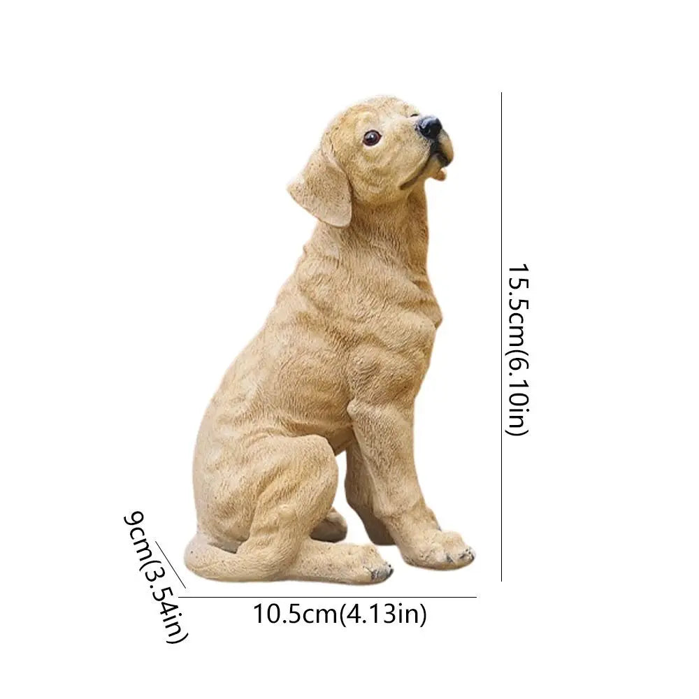 Sculpture Cute Small Dog Statue Handmade Decorative Mini Dog Figurine Resin