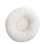 Round Pet Bed Super Soft Long Plush Winter Warm Sleeping