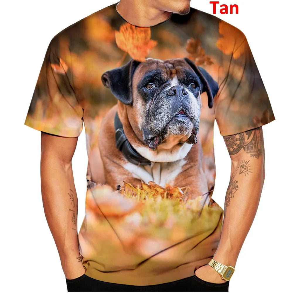 Animal Boxer Dog Street T Shirt Cute 3d Printed T Shirt