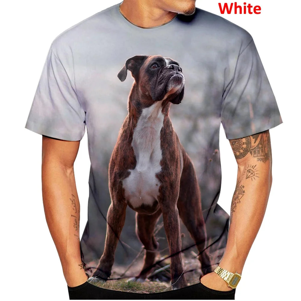 Animal Boxer Dog Street T Shirt Cute 3d Printed T Shirt
