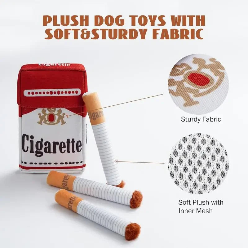 Funny Interactive Plush Dog Toy Creative Cigarette Design Giggling Chewing Toy for Dog