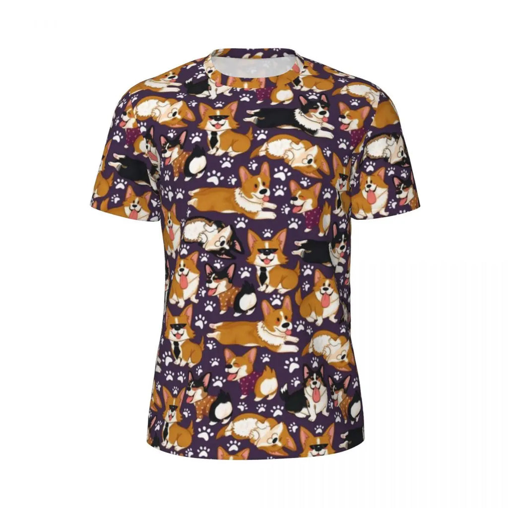 Cartoon Dog Running T Shirt Summer Funny Animal Print Design Tops