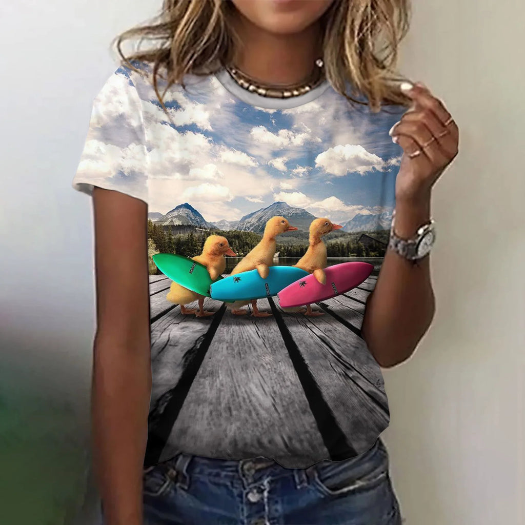 Funny Dog Pattern For Women Cute Animal 3d Printed T Shirts Summer Fashion