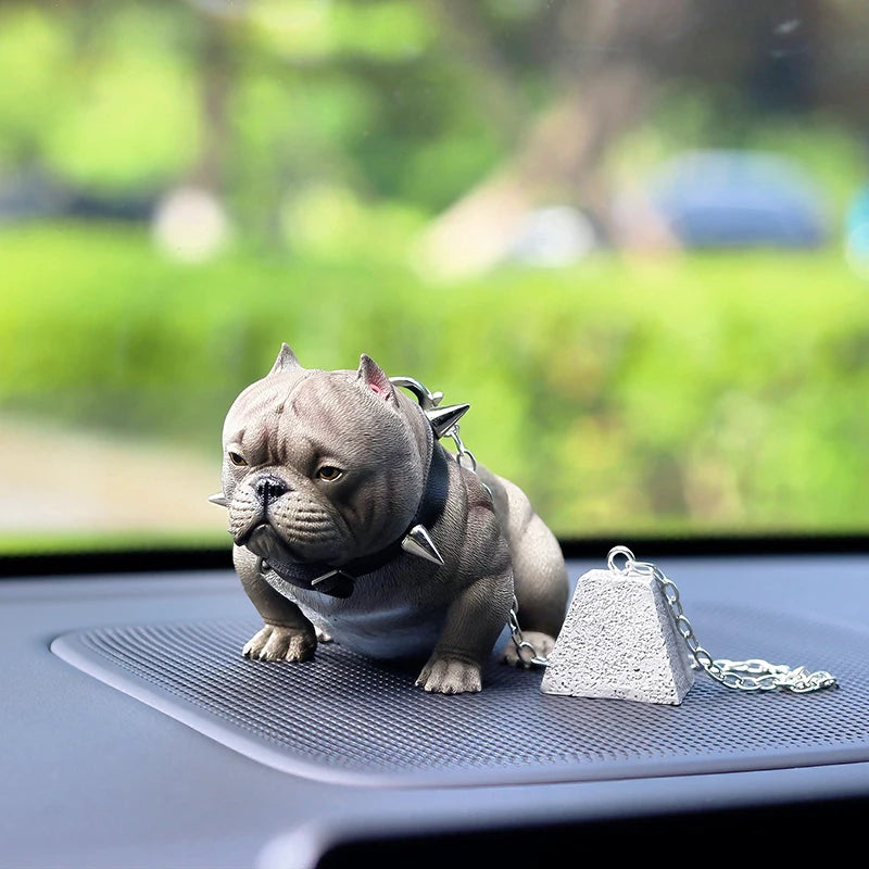Realistic Bulldog Car Interior Decor Novelty Auto Dashboard Decoration
