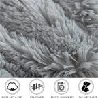 Round Pet Bed Super Soft Long Plush Winter Warm Sleeping