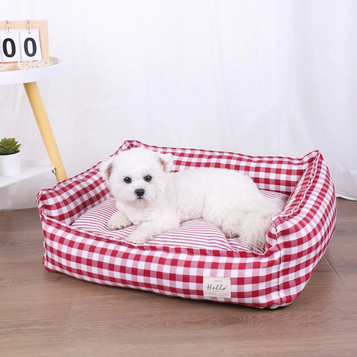 Beds for Small Dogs Plaid Sofa Cushions