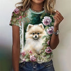 3D Printed Kawaii Cat Dog T-Shirt For Women Funny Animal Graphic Tees Summer Casual