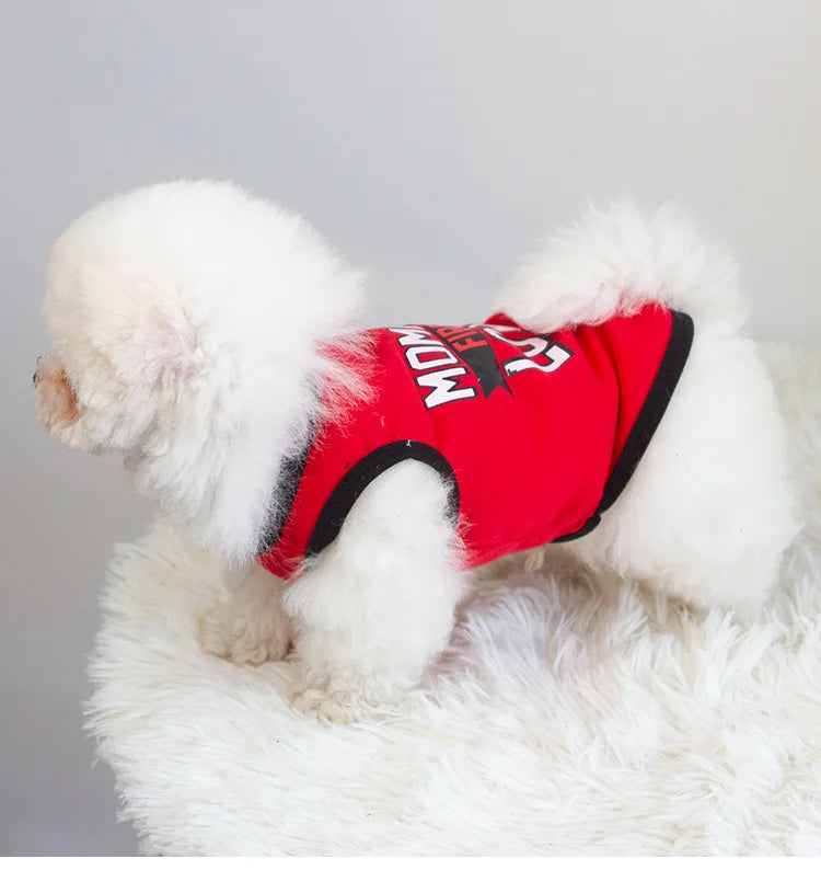 Red or Gray Dog Clothes for Small Dogs Mommy‘s First Love
