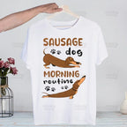 Dachshund Teckel Funny Cute Dog Animal Funny T Shirt Casual Short Sleeve