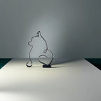 Art Sculpture Metal Dog Abstract Wall Figurines for Office Desktop Home