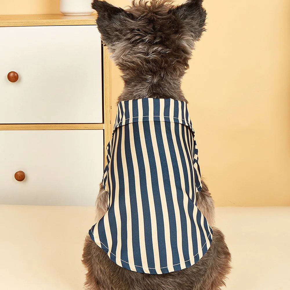 T-Shirt Spring Summmer Striped Polo Shirt Style Dog Clothes