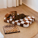 Handmade Plush Square Orthopedic Support with Pillow Warm and Soft Dog bed