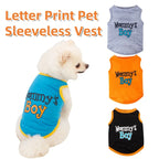 Summer Small Dog Vest Letter Print Pet Pullover Soft Comfortable Sleeveless T-shirt