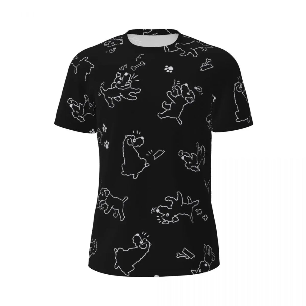 Cartoon Dog Running T Shirt Summer Funny Animal Print Design Tops