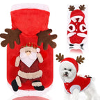 Elk Santa Claus Small Dog Hoodies Christmas