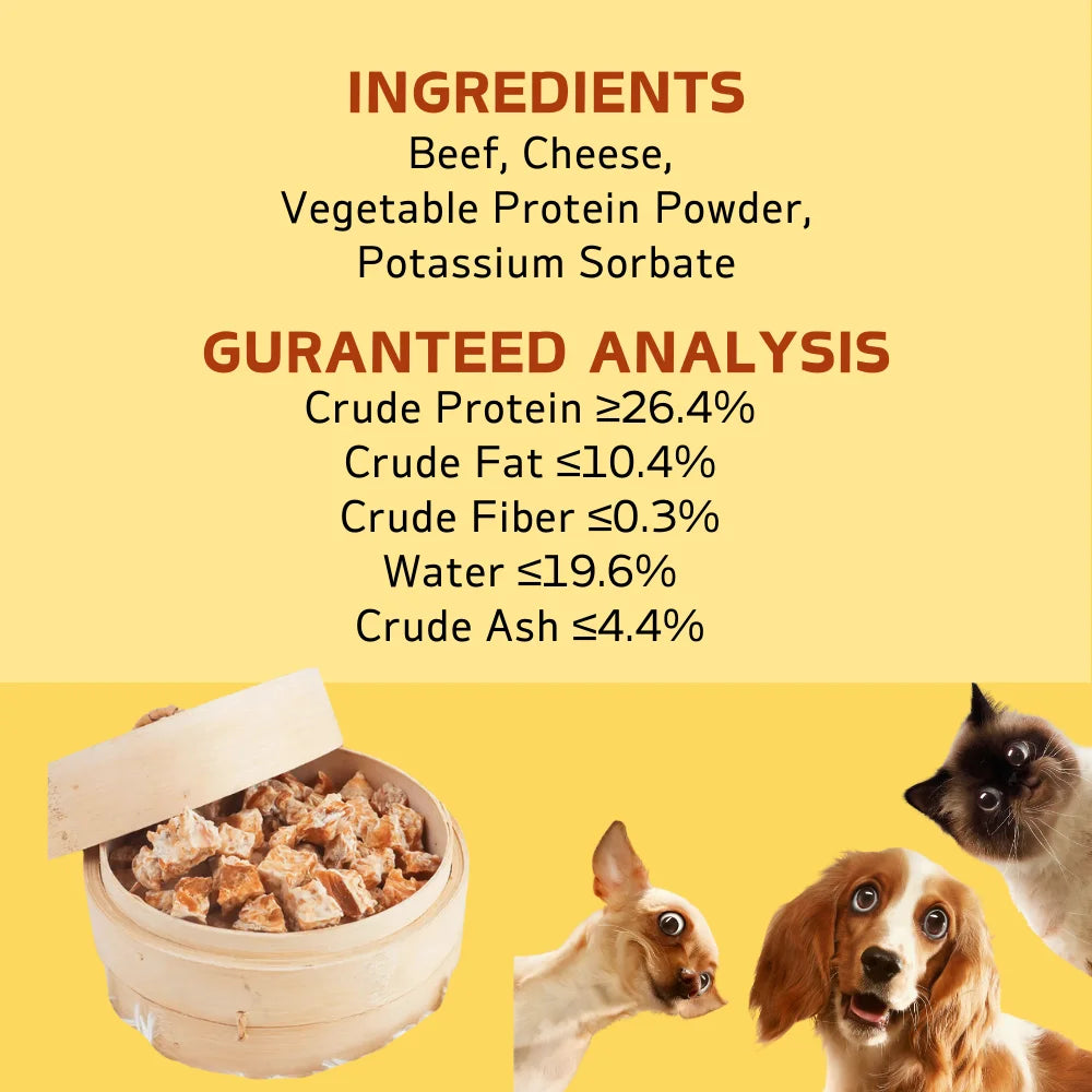 10.58oz/300g Snowflake Beef/Chicken Cubes/Slices, Chicken Salmon/Pumpkin Slices, All Natural Ingredients