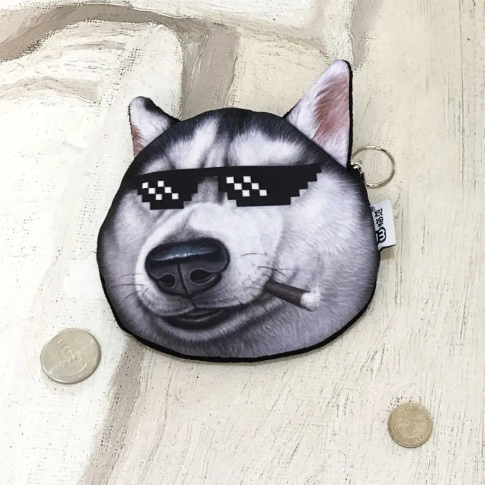 Dog Expression Dog Pattern Coin Purse Bulldog Siberian Husky