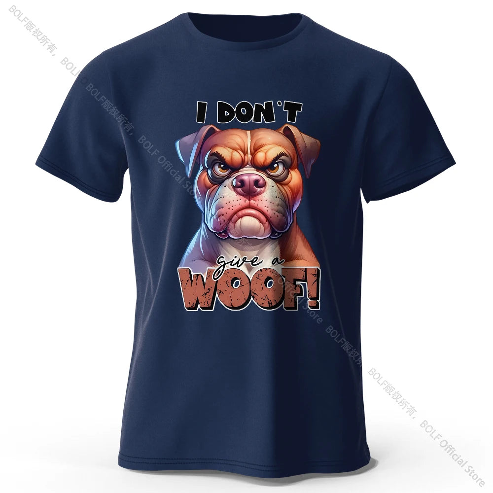 Funny Cartoon Dog Doodle Print 100% Cotton T-Shirt, Ultra Soft Round Neck Short Sleeve