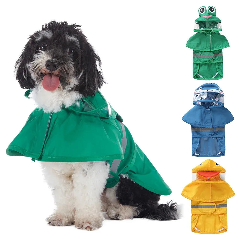 Cartoon Pattern Reflective Hoodie Outdoor Jacket Coat Harness Onesie Clothes