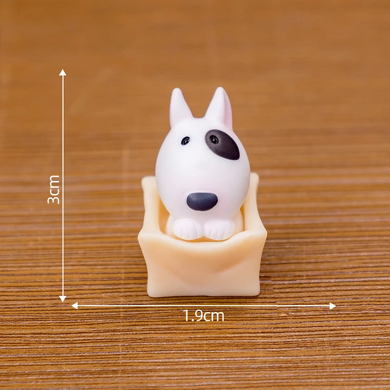 Cute Mini Bullhead Terrier Dog Figurines Micro Landscape﻿ Car Dashboard Home Desktop