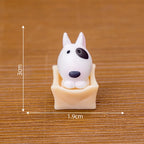 Cute Mini Bullhead Terrier Dog Figurines Micro Landscape﻿ Car Dashboard Home Desktop